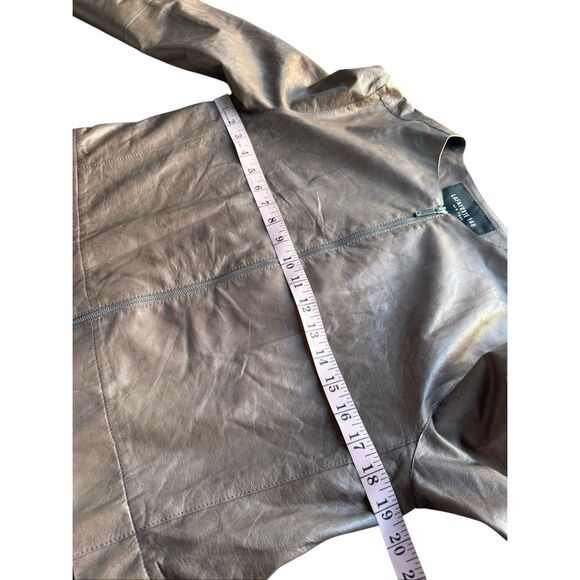 Lafayette 148 Two Tone Taupe Leather & Cotton Jacket Size S - Picture 10 of 12